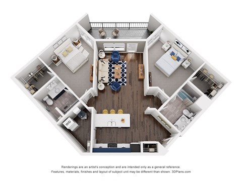 The Eclipse 2 Bedroom Floor Plan